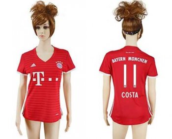 Women's Bayern Munchen #11 Costa Home Soccer Club Jersey