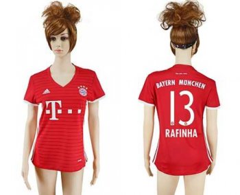 Women's Bayern Munchen #13 Rafinha Home Soccer Club Jersey