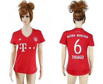 Women's Bayern Munchen #6 Thiago Home Soccer Club Jersey