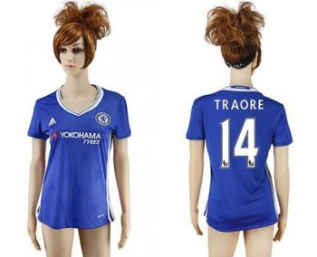 Women's Chelsea #14 Traore Home Soccer Club Jersey