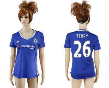 Women's Chelsea #26 Terry Home Soccer Club Jersey