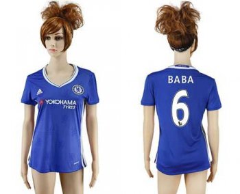 Women's Chelsea #6 Baba Home Soccer Club Jersey