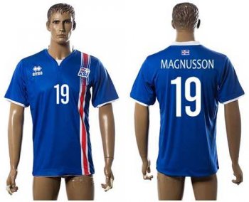 Iceland #19 Magnusson Home Soccer Country Jersey