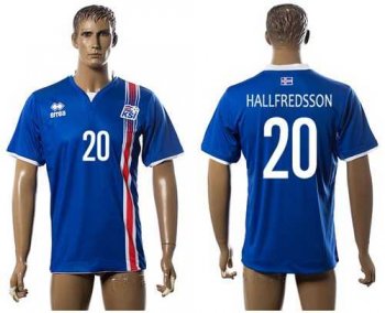 Iceland #20 Hallfredsson Home Soccer Country Jersey