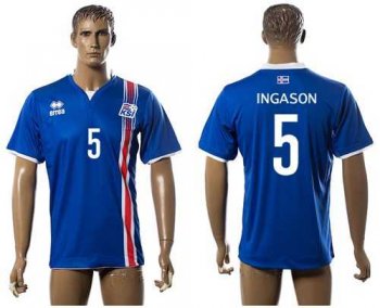 Iceland #5 Ingason Home Soccer Country Jersey