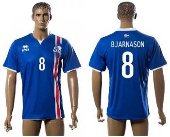 Iceland #8 Bjarnason Home Soccer Country Jersey