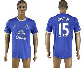 Everton #15 Distin Home Soccer Club Jersey