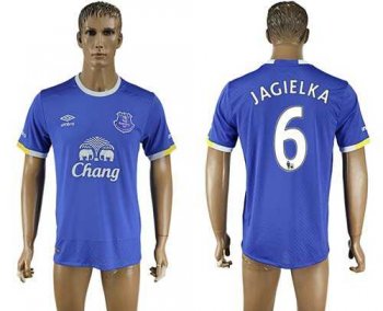 Everton #6 Jagielka Home Soccer Club Jersey