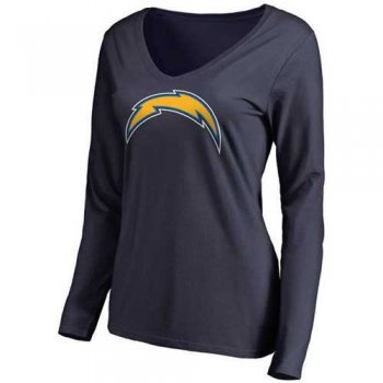 Women's San Diego Chargers Pro Line Primary Team Logo Slim Fit Long Sleeve T-Shirt Navy