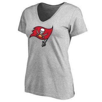 Women's Tampa Bay Buccaneers Pro Line Primary Team Logo Slim Fit T-Shirt Grey