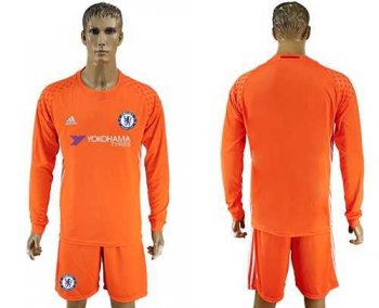 Chelsea Blank Orange Goalkeeper Long Sleeves Soccer Club Jersey