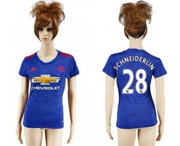 Women's Manchester United #28 Schneiderlin Away Soccer Club Jersey