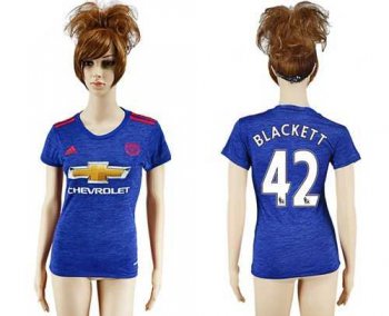 Women's Manchester United #42 Blackett Away Soccer Club Jersey