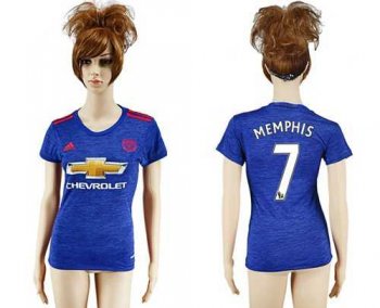 Women's Manchester United #7 Memphis Away Soccer Club Jersey