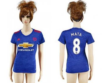 Women's Manchester United #8 Mata Away Soccer Club Jersey