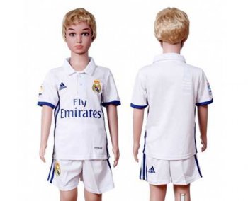 Real Madrid Blank White Home Kid Soccer Club Jersey