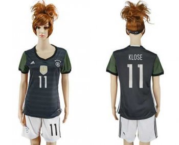 Women's Germany #11 Klose Away Soccer Country Jersey