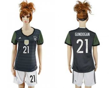 Women's Germany #21 Gundogan Away Soccer Country Jersey