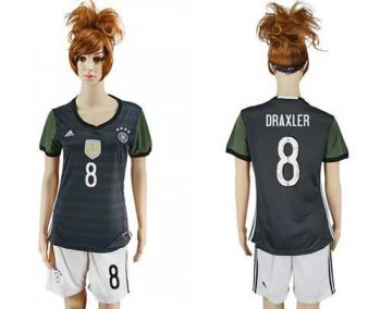 Women's Germany #8 Draxler Away Soccer Country Jersey