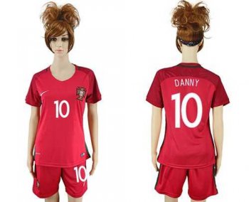 Women's Portugal #10 Danny Home Soccer Country Jersey