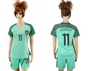 Women's Portugal #11 Vieirinha Away Soccer Country Jersey