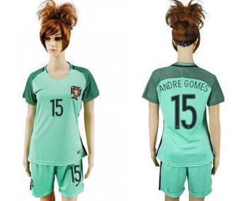 Women's Portugal #15 Andre Gomes Away Soccer Country Jersey