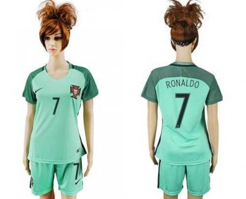 Women's Portugal #7 Ronaldo Away Soccer Country Jersey