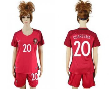 Women's Portugal #20 Quaresma Home Soccer Country Jersey