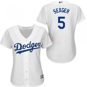 Women Los Angeles Dodgers #5 Corey Seager white Alternate Stitched Baseball Jersey