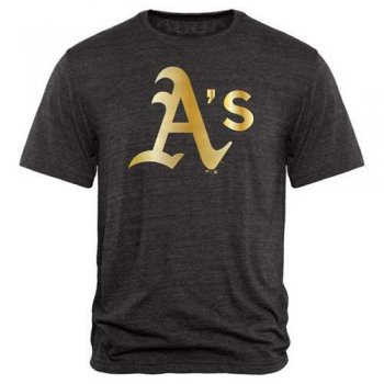 Oakland Athletics Fanatics Apparel Gold Collection Tri-Blend T-Shirt Black