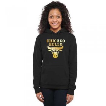 Women's Chicago Bulls Gold Collection Pullover Hoodie Black