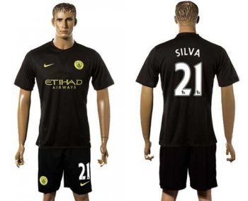 Manchester City #21 Silva Away Soccer Club Jersey