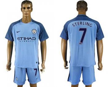 Manchester City #7 Sterling Home Soccer Club Jersey