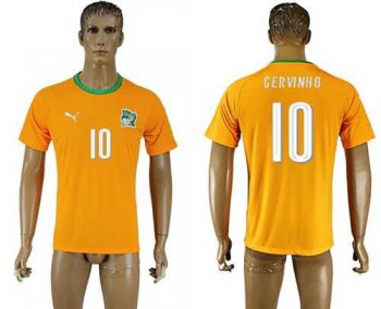 Cote d'lvoire #10 Gervinho Home Soccer Country Jersey