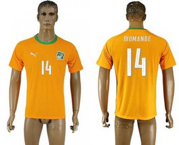 Cote d'lvoire #14 Diomande Home Soccer Country Jersey