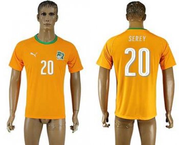 Cote d'lvoire #20 Serey Home Soccer Country Jersey