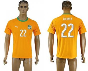 Cote d'lvoire #22 Bamba Home Soccer Country Jersey