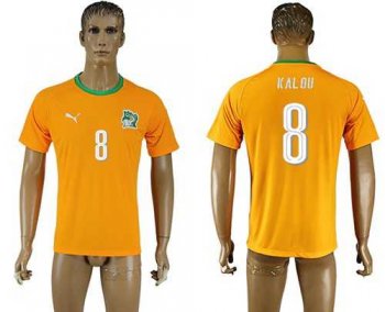 Cote d'lvoire #8 Kalou Home Soccer Country Jersey