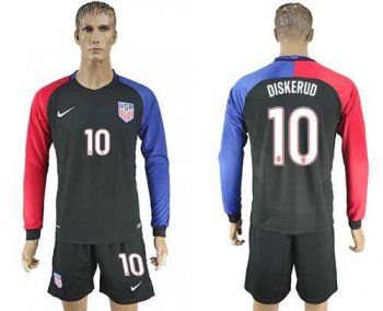 USA #10 Diskerud Away Long Sleeves Soccer Country Jersey