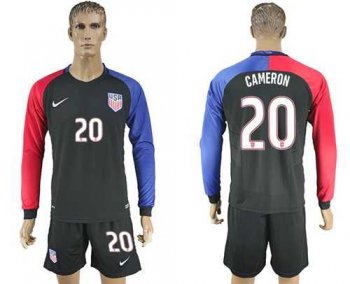 USA #20 Cameron Away Long Sleeves Soccer Country Jersey