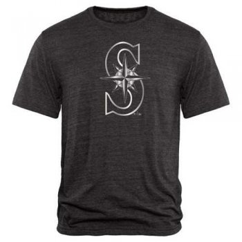 Seattle Mariners Fanatics Apparel Platinum Collection Tri-Blend T-Shirt Black