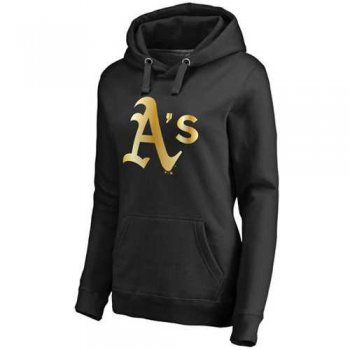 Women's Oakland Athletics Gold Collection Pullover Hoodie Black