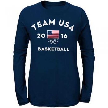 Women's Team USA Basketball Long Sleeves Very Official National Governing Bodies T-Shirt Navy