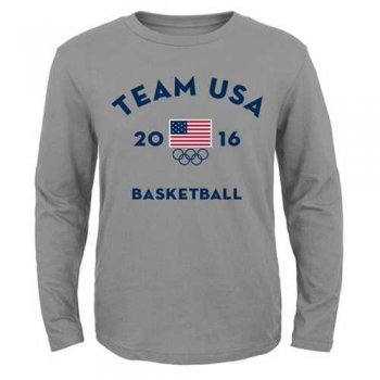 Youth Team USA Basketball Very Official Long Sleeves National Governing Body T-Shirt Gray