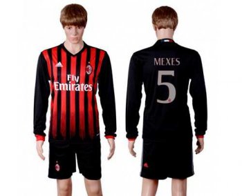 AC Milan #5 Mexes Home Long Sleeves Soccer Club Jersey