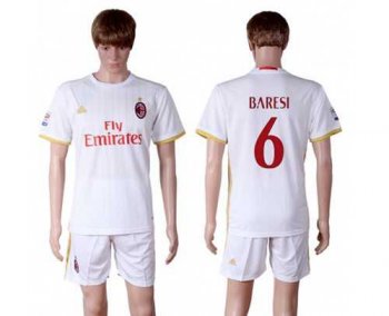 AC Milan #6 Baresi Away Soccer Club Jersey