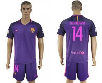 Barcelona #14 Mascherano Away Soccer Club Jersey