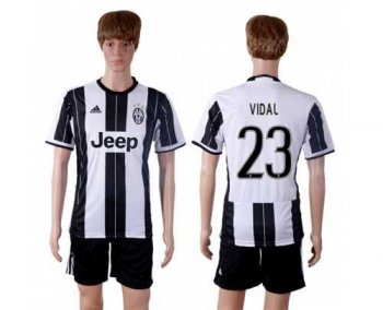 Juventus #23 Vidal Home Soccer Club Jersey