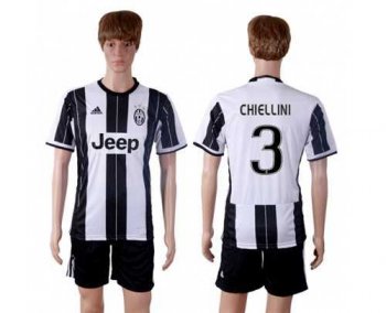 Juventus #3 Chiellini Home Soccer Club Jersey