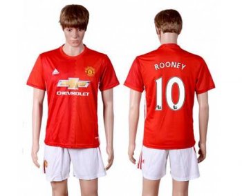 Manchester United #10 Rooney Red Home Soccer Club Jersey